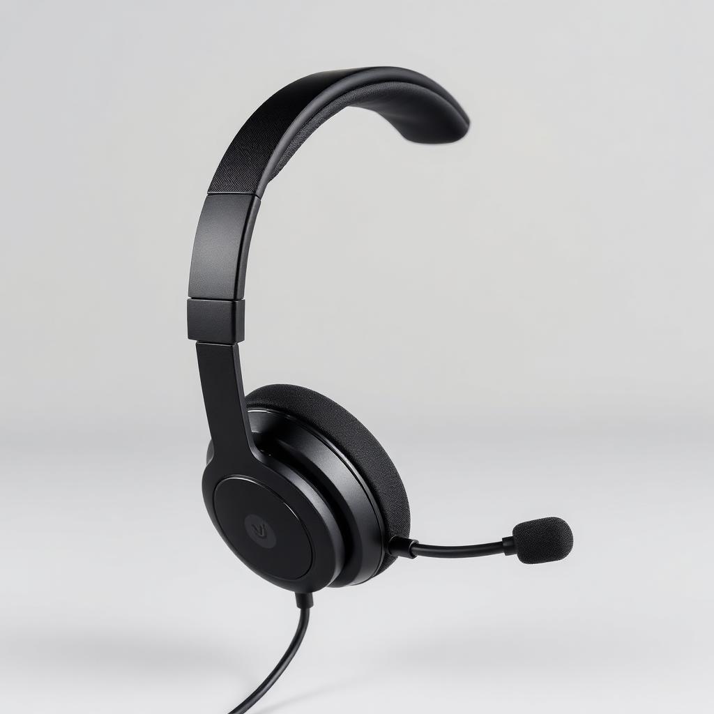 Black over-ear USB headset with boom microphone for online classes