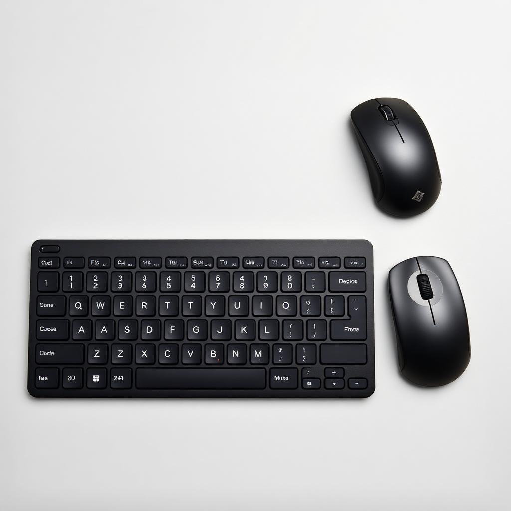Slim black wireless keyboard and silent mouse combo