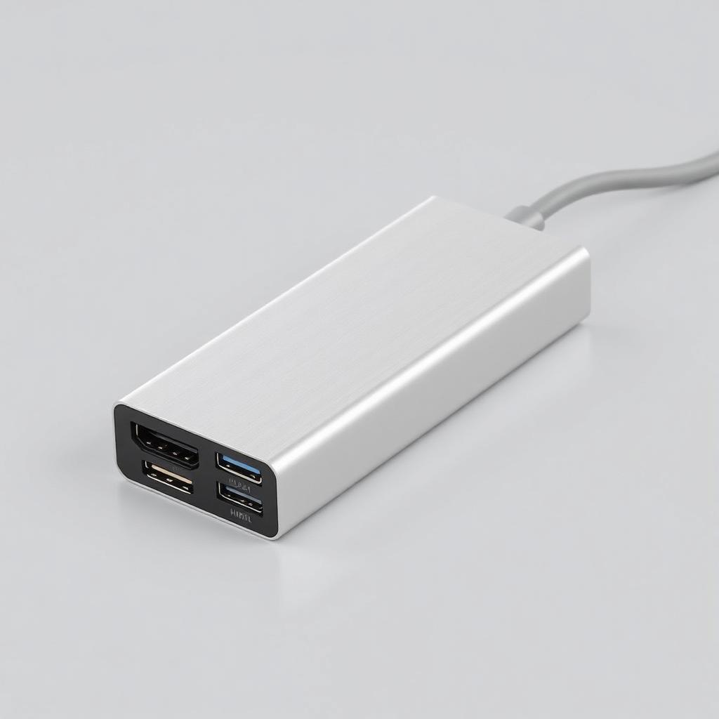 Aluminium USB-C multiport hub with HDMI, USB 3.0 and card reader